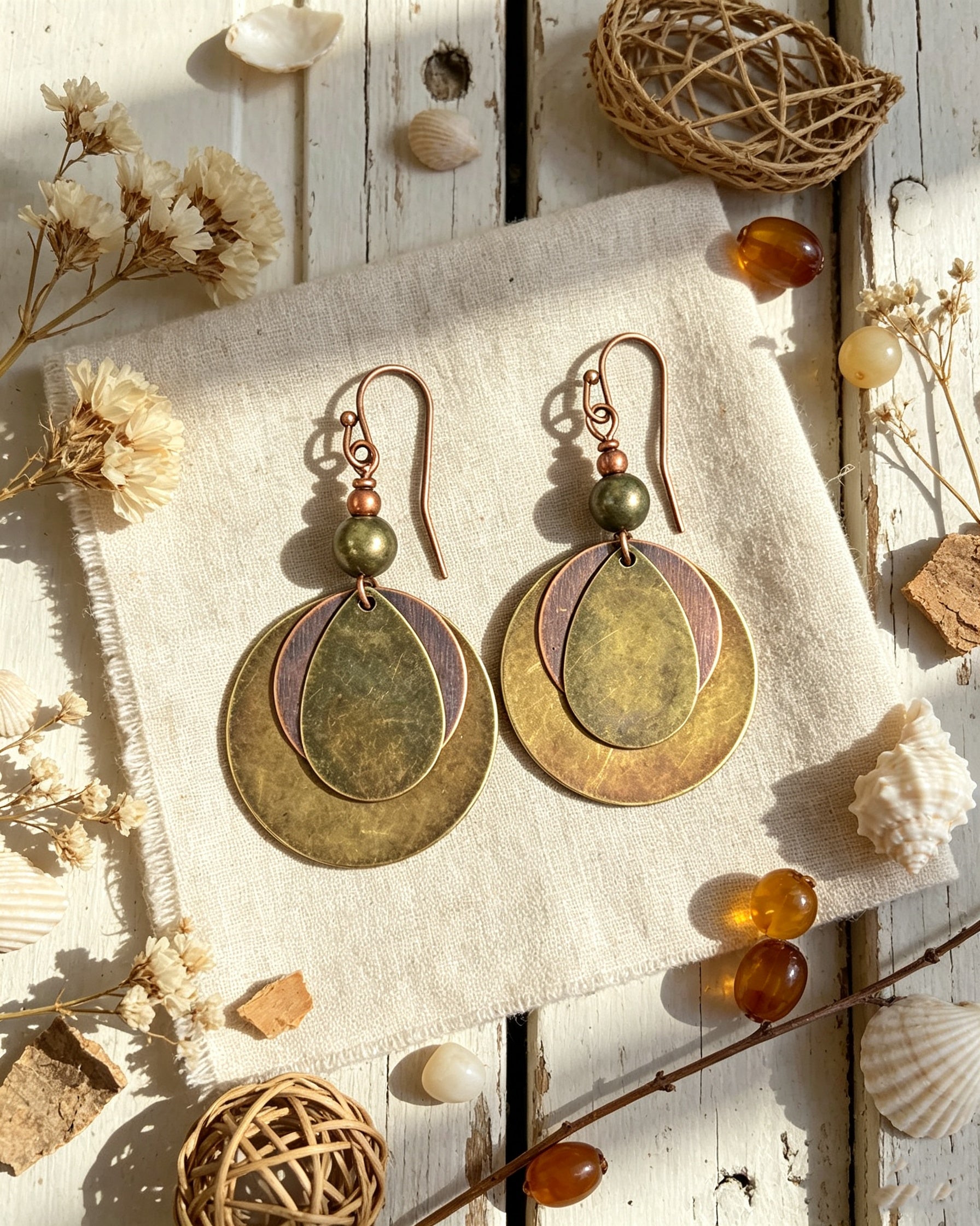 Bronze Ring-Shaped Earrings