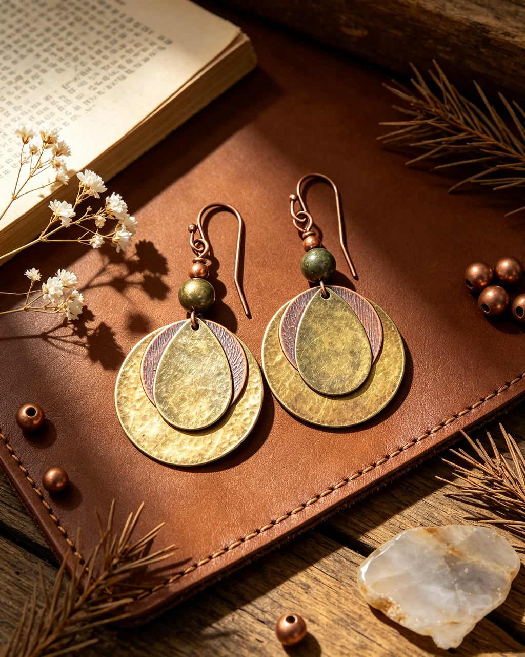 Bronze Ring-Shaped Earrings