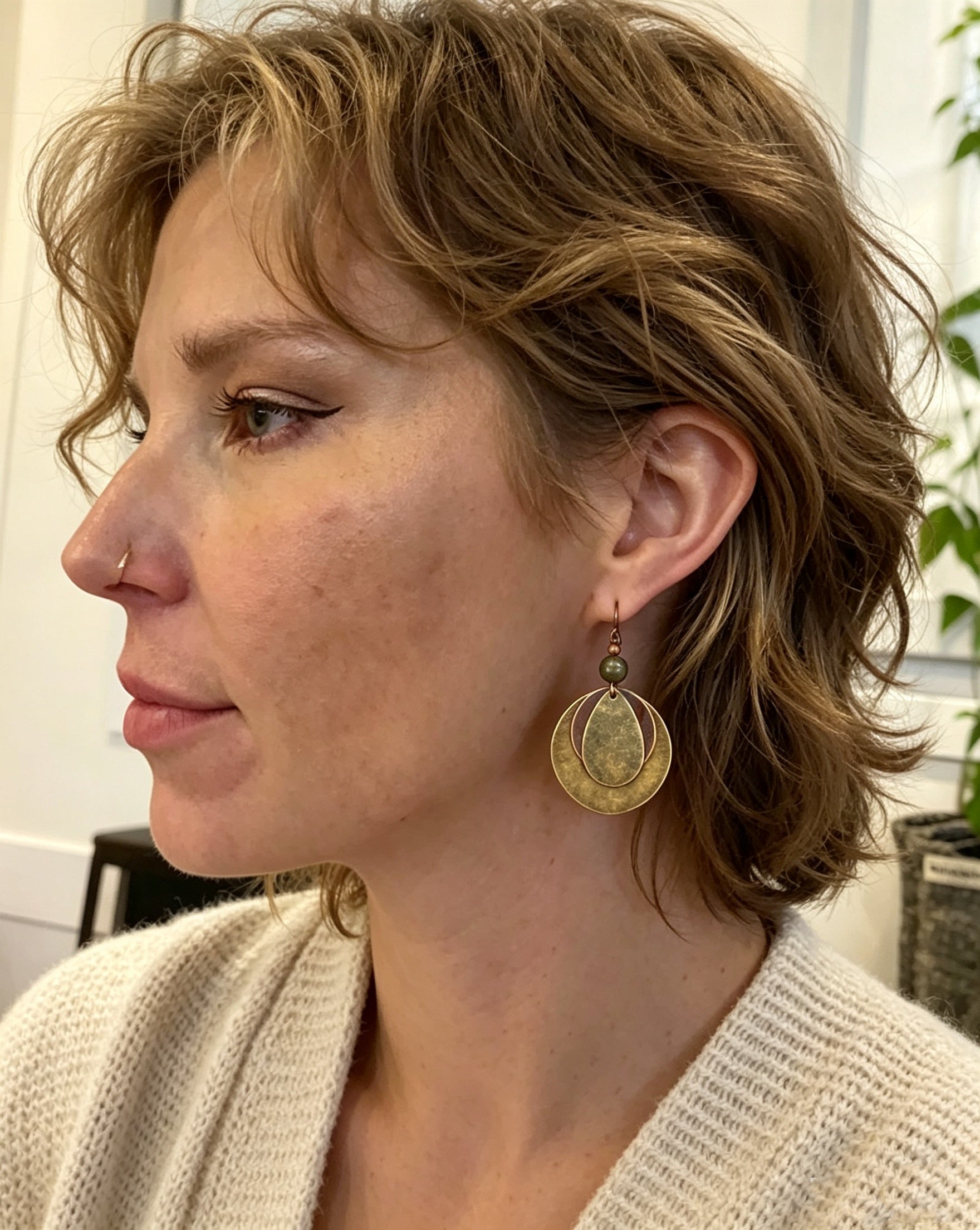 Bronze Ring-Shaped Earrings