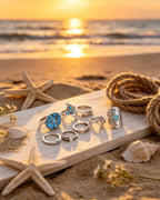 Engraved Totem Ring Set of Nine Pieces