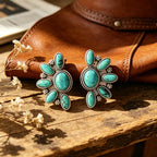 Geometric Flower Turquoise Earrings