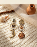 Five-Pointed Star Sun & Moon Earrings