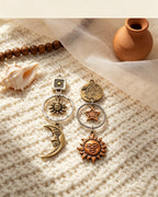 Five-Pointed Star Sun & Moon Earrings