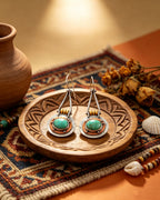 Elliptical Turquoise Double-Color Earrings