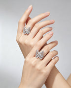 Retro Engraved Butterfly Ring