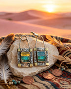 Geometric Crystal Stone Earrings