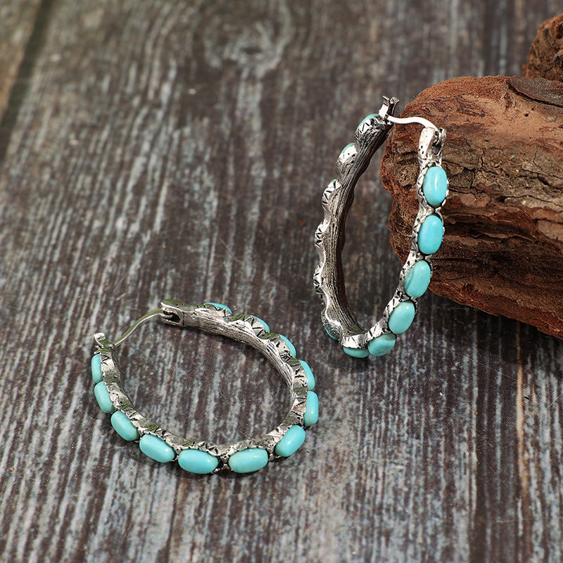 U-Shaped Turquoise Earrings