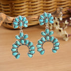 Retro Geometric Turquoise Earrings