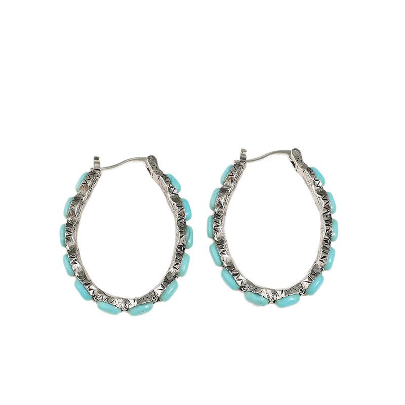 U-Shaped Turquoise Earrings