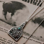 Turquoise Carved Pendant Necklace