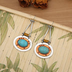 Elliptical Turquoise Double-Color Earrings
