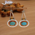 Elliptical Turquoise Double-Color Earrings