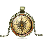 Ancient Compass Time Gem Necklace