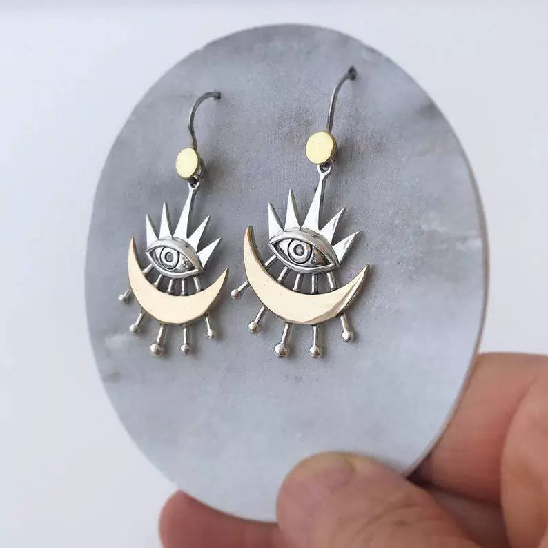 Sun and Moon Fashion Earrings