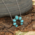 U-shaped Water-drop Turquoise Pendant Necklace