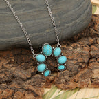 U-shaped Water-drop Turquoise Pendant Necklace