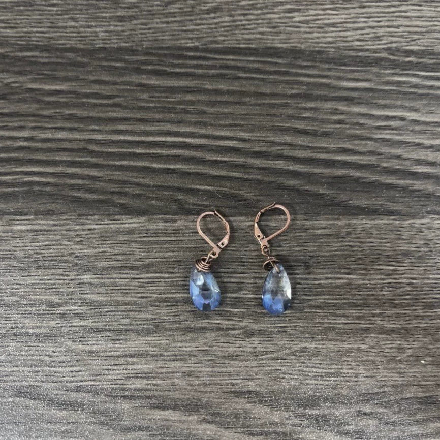 Blue/Orange Gemstone Earrings