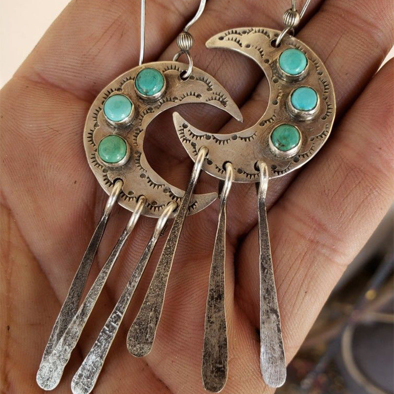 Turquoise Tassel Earrings