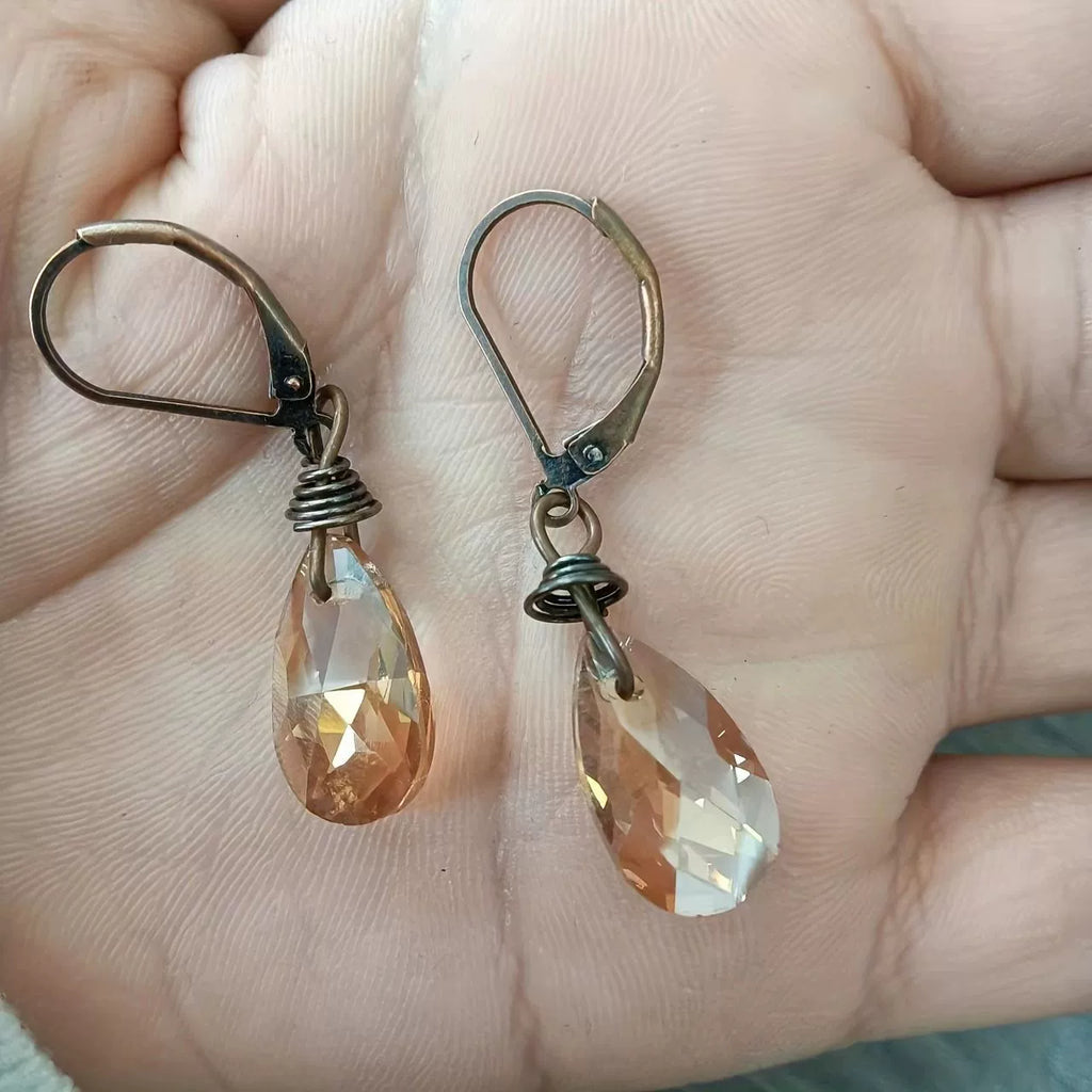 Blue/Orange Gemstone Earrings