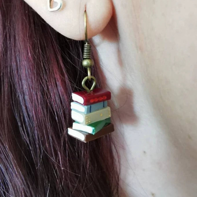 Retro Library Book Earrings