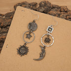 Five-Pointed Star Sun & Moon Earrings