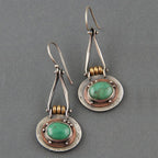 Elliptical Turquoise Double-Color Earrings