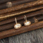【Special Offer】Oval-shaped Gemstone Stud Earrings