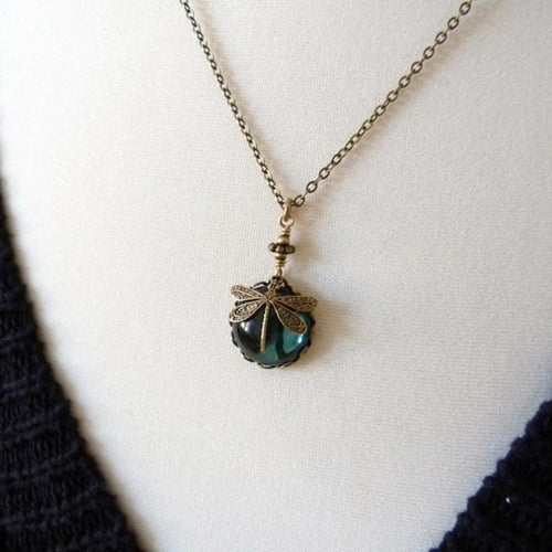 Crystal Dragonfly Pendant Necklace