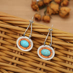 Elliptical Turquoise Double-Color Earrings