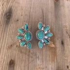 Geometric Flower Turquoise Earrings