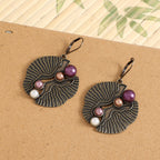 Fan-shaped Colored Pearl Earrings