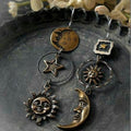 Five-Pointed Star Sun & Moon Earrings