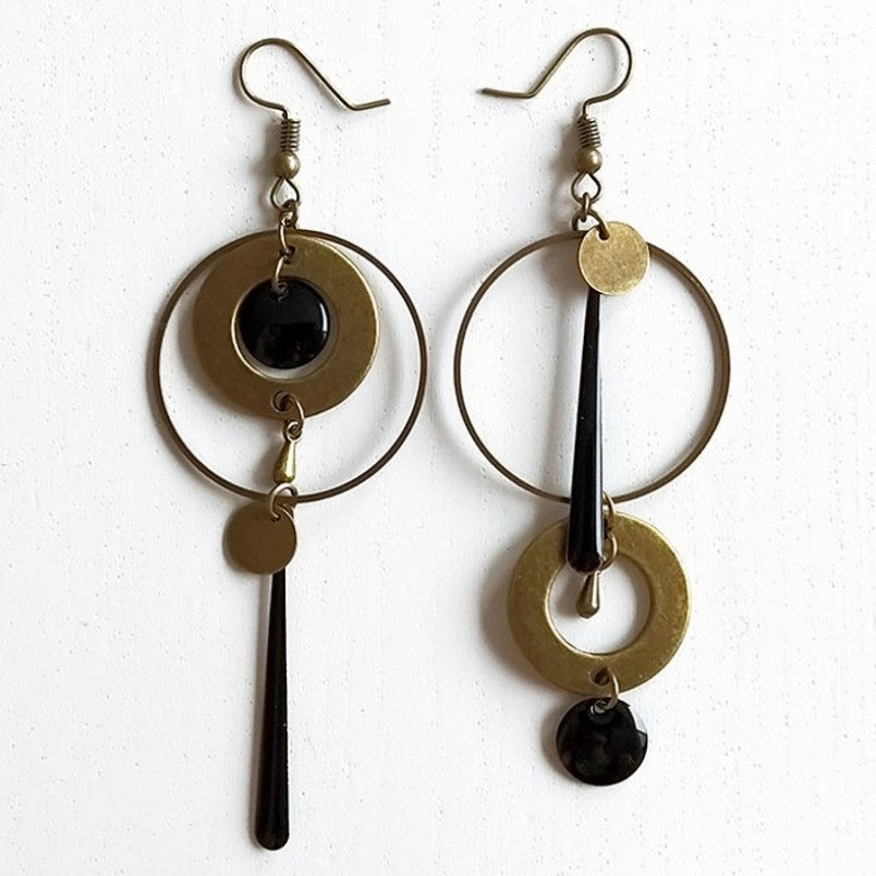 Personalized Geometric Circle Earrings