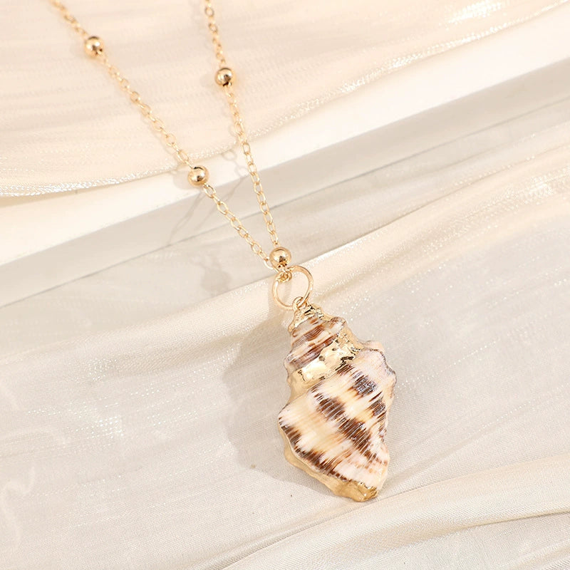 Gold-Edge Ocean-Style Necklace