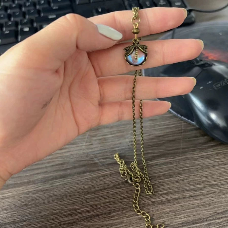 Crystal Dragonfly Pendant Necklace