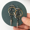 Snake-Shaped Pendant Earrings