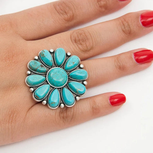 Bohemian Style Turquoise Ring