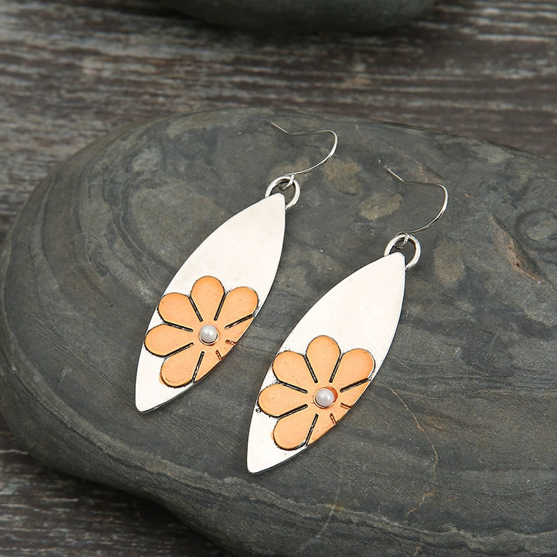 Two-Color Flower Earrings