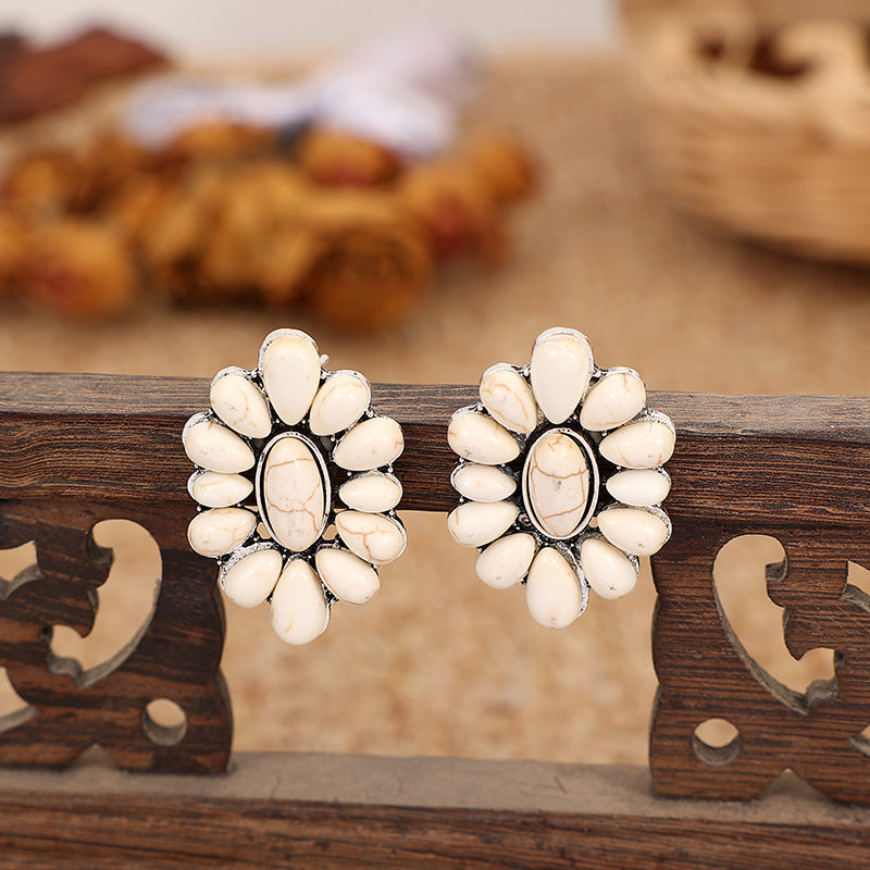 Geometric Floral Exaggerated Earrings