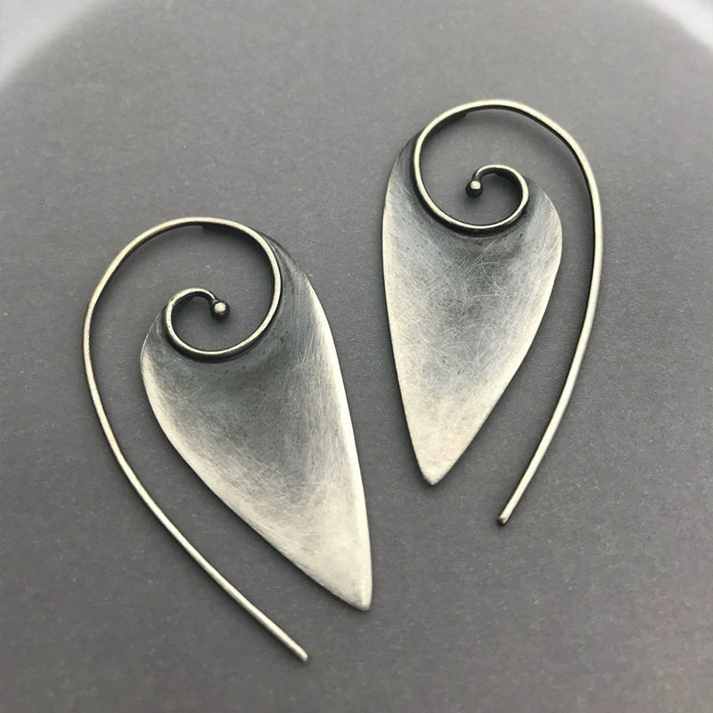 Geometric Triangular Spiral Earrings