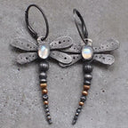 Dragonfly Moonstone Earrings