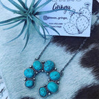 U-shaped Water-drop Turquoise Pendant Necklace