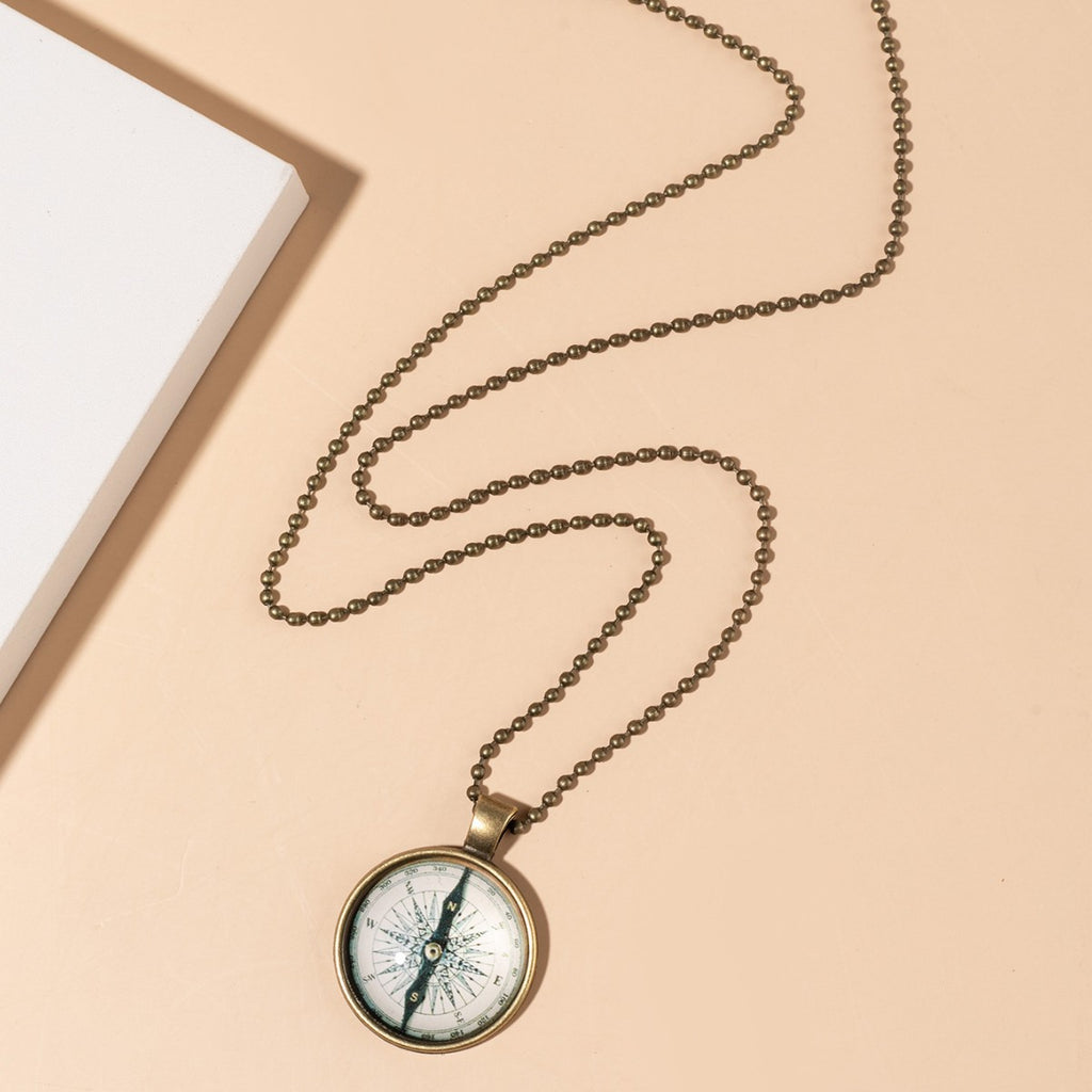 Ancient Compass Time Gem Necklace