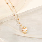 Gold-Edge Ocean-Style Necklace
