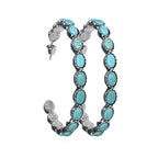 Large Circle C-Shaped Turquoise Earrings