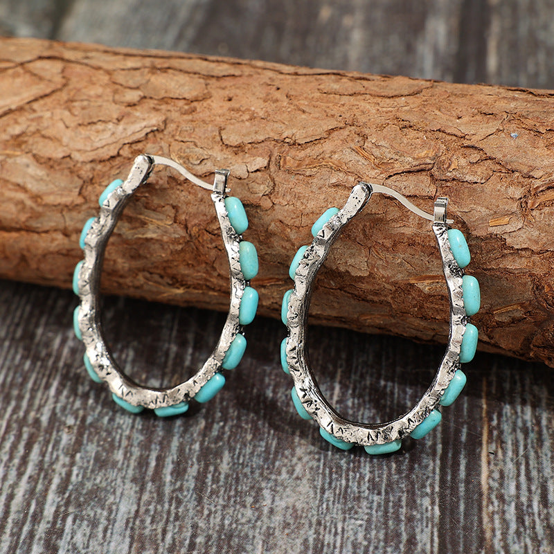 U-Shaped Turquoise Earrings