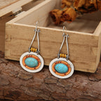 Elliptical Turquoise Double-Color Earrings