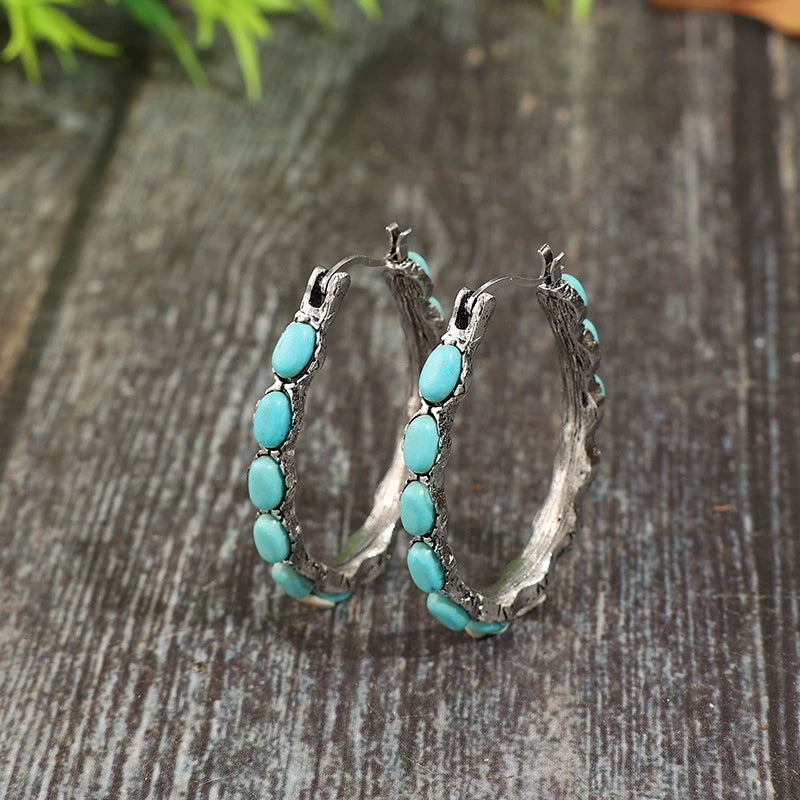 U-Shaped Turquoise Earrings