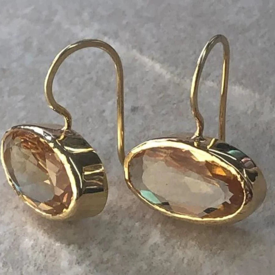 【Special Offer】Oval-shaped Gemstone Stud Earrings