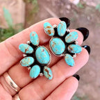 Geometric Flower Turquoise Earrings